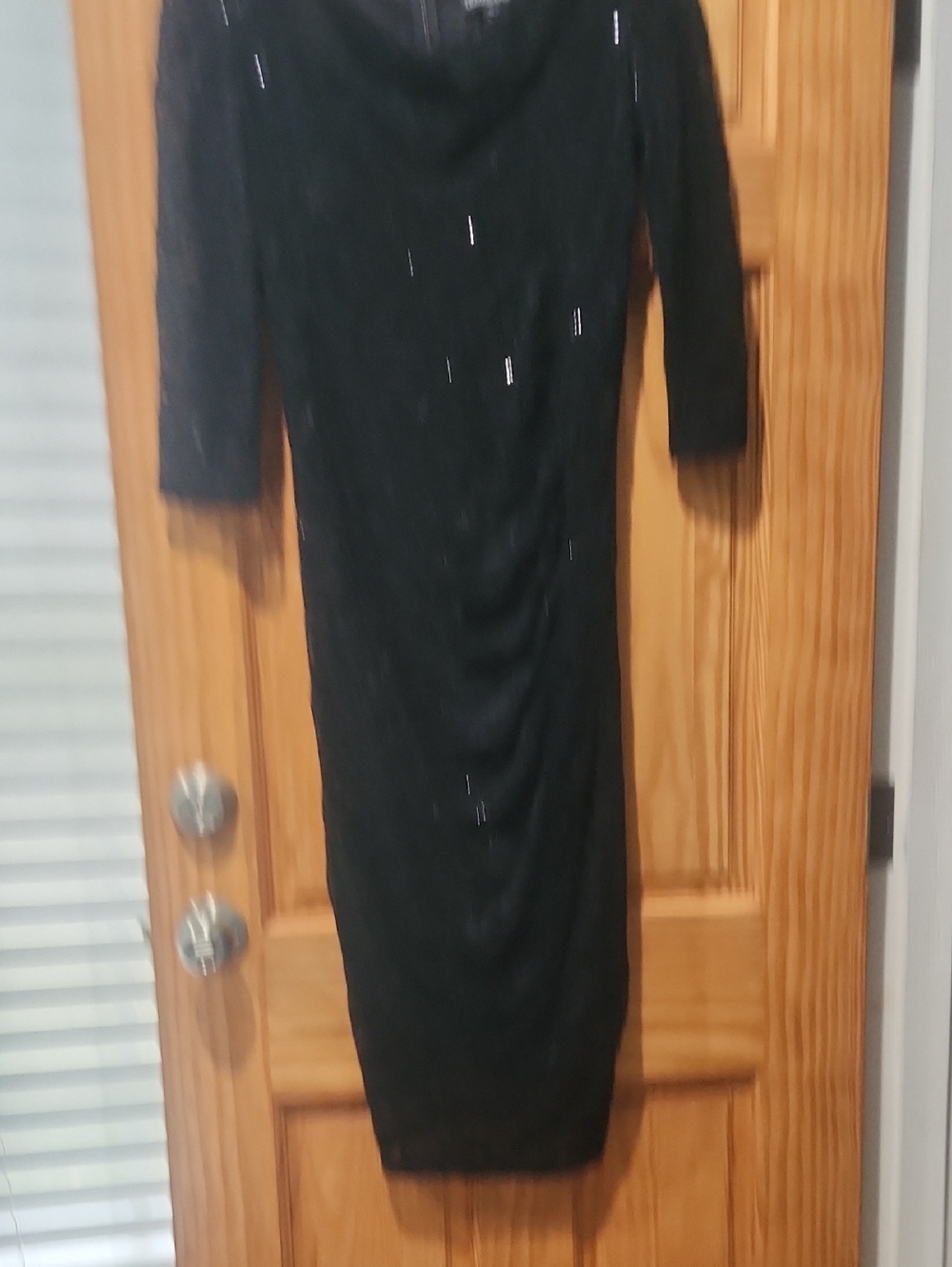 Frank Lyman Design Black Sequin-Accent Midi Dress